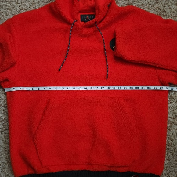 Nike Air Jordan Red Fleece Hoodie Mens XXL Essential Mountainside DH1110-673 - Picture 5 of 9